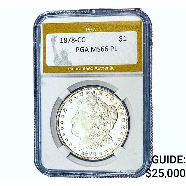 1878-CC Morgan Silver Dollar PGA MS66 PL