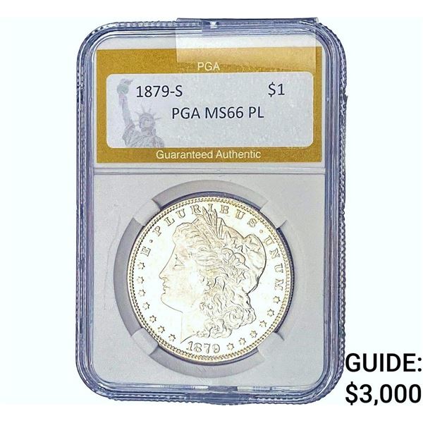 1879-S Morgan Silver Dollar PGA MS66 PL