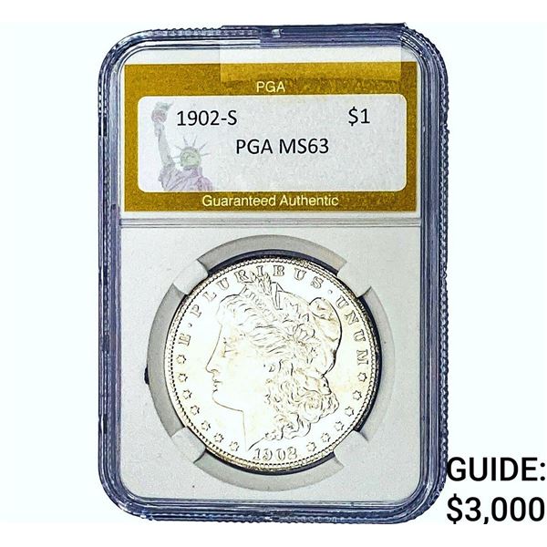 1902-S Morgan Silver Dollar PGA MS63