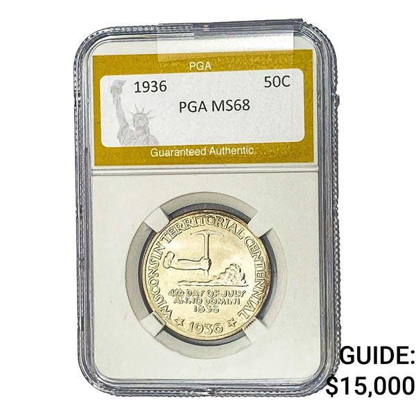 1936 Wisconsin Half Dollar PGA MS68