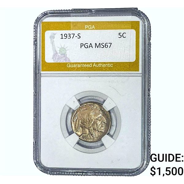 1937-S Buffalo Nickel PGA MS67