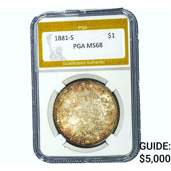 1881-S Morgan Silver Dollar PGA MS68