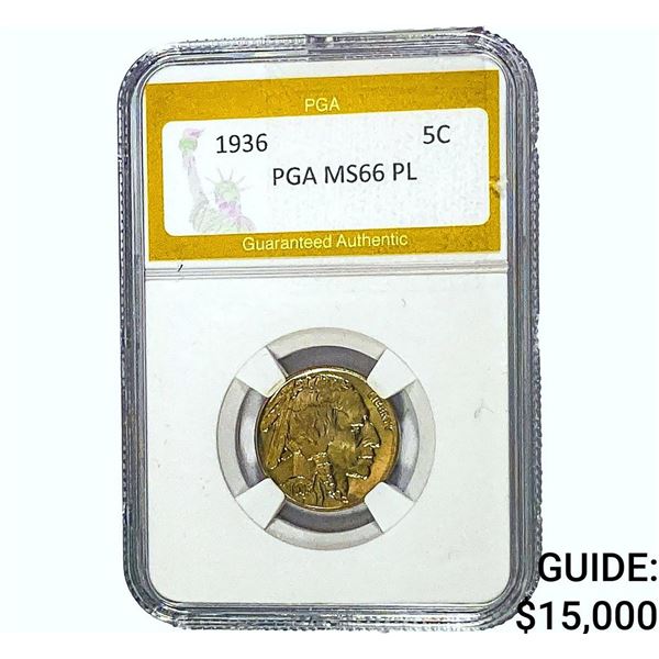 1936 Buffalo Nickel PGA MS66 PL