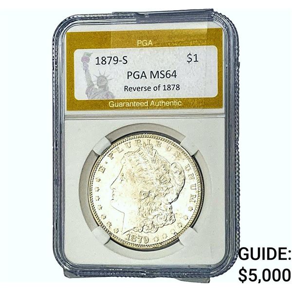 1879-S REV 78 Morgan Silver Dollar PGA MS64