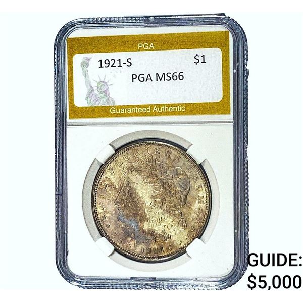 1921-S Morgan Silver Dollar PGA MS66