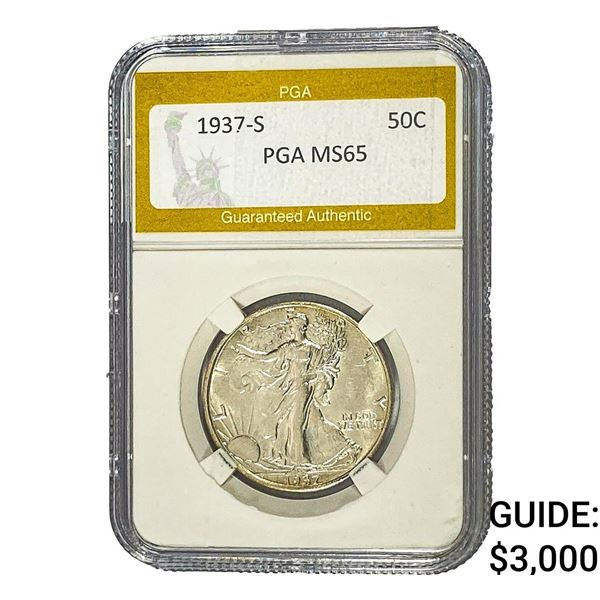 1937-S Walking Liberty Half Dollar PGA MS66