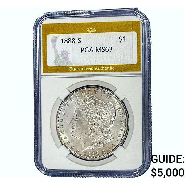 1888-S Morgan Silver Dollar PGA MS63