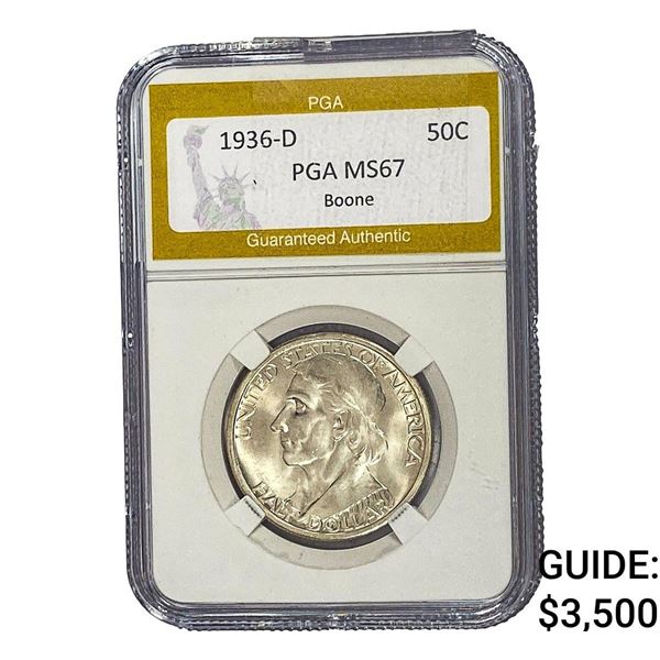 1936-D Boone Half Dollar PGA MS67