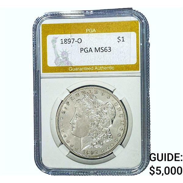 1897-O Morgan Silver Dollar PGA MS63