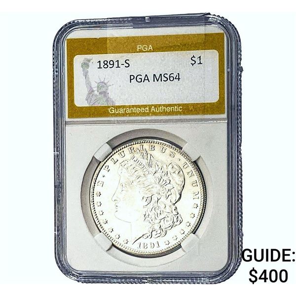 1891-S Morgan Silver Dollar PGA MS64