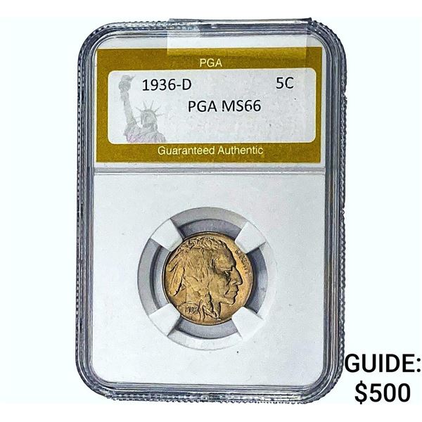 1936-D Buffalo Nickel PGA MS66