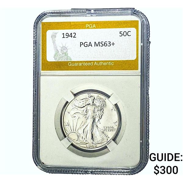 1942 Walking Liberty Half Dollar PGA MS63+