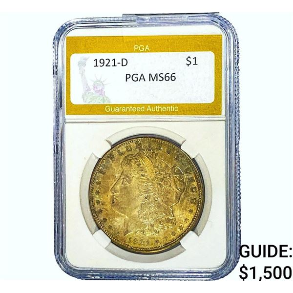 1921-D Morgan Silver Dollar PGA MS66