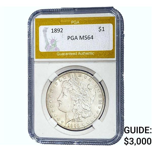 1892 Morgan Silver Dollar PGA MS64