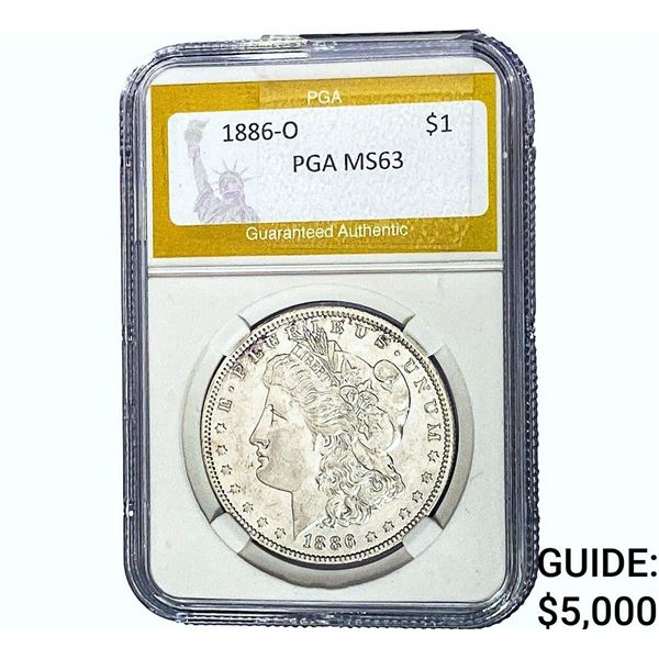 1886-O Morgan Silver Dollar PGA MS63