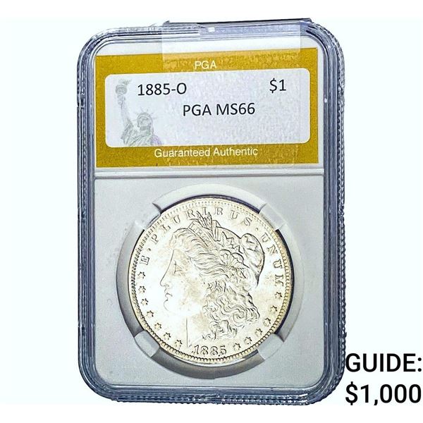 1885-O Morgan Silver Dollar PGA MS66