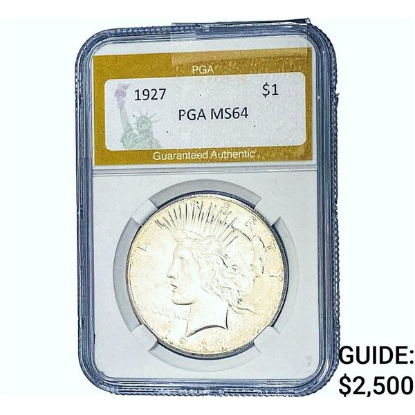 1927 Silver Peace Dollar PGA MS64