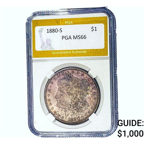 1880-S Morgan Silver Dollar PGA MS66