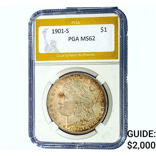 1901-S Morgan Silver Dollar PGA MS62