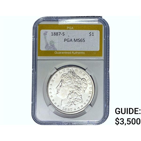 1887-S Morgan Silver Dollar PGA MS65