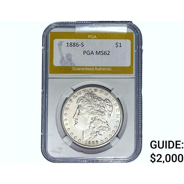 1886-S Morgan Silver Dollar PGA MS62