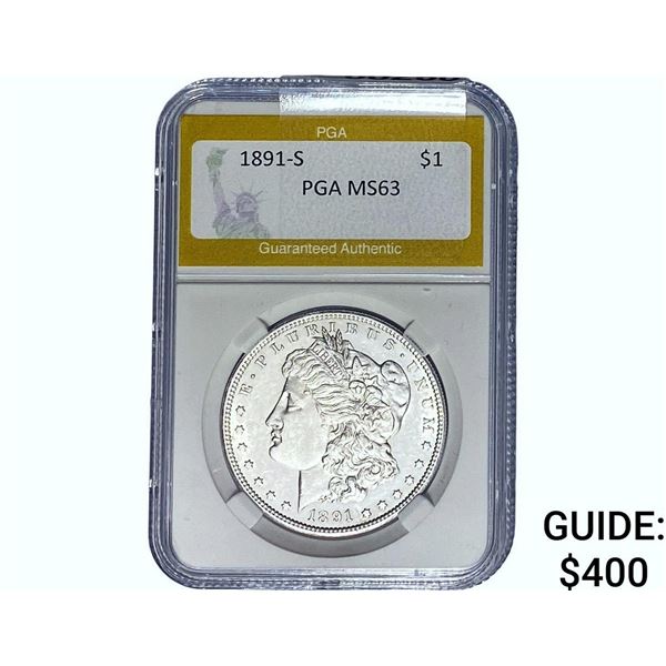 1891-S Morgan Silver Dollar PGA MS63
