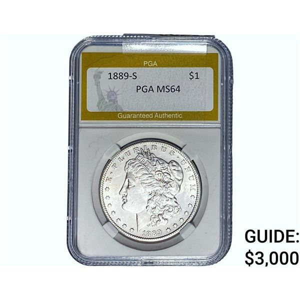 1889-S Morgan Silver Dollar PGA MS64