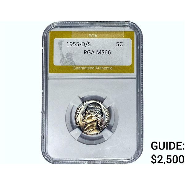 1955-D/S Jefferson Nickel PGA MS66