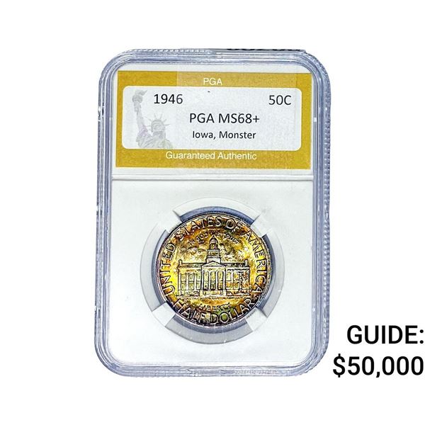 1946 Iowa Half Dollar PGA MS68+ MONSTER