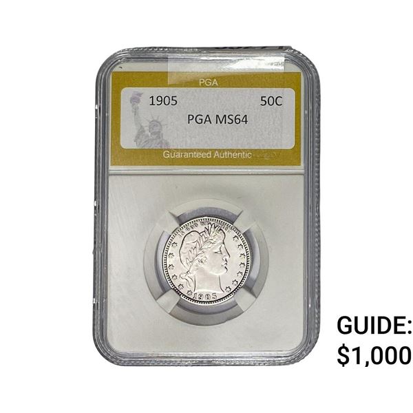 1905 Barber Quarter PGA MS64