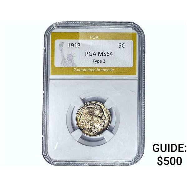 1913 Buffalo Nickel PGA MS64