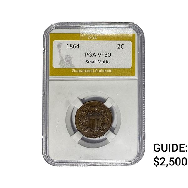 1864 Two Cent Piece PGA VF30