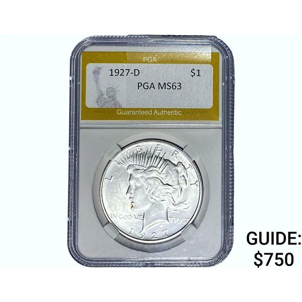 1927-D Silver Peace Dollar PGA MS63