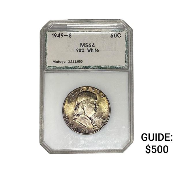 1949-S Franklin Half Dollar PGA MS64