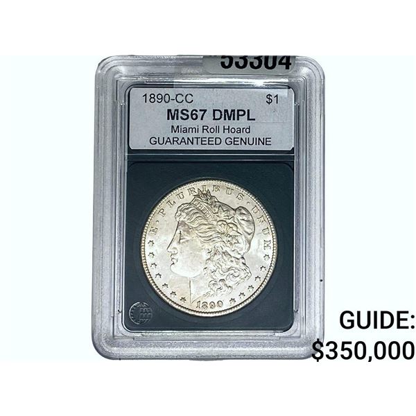 1890-CC Morgan Silver Dollar GG MS67 DMPL
