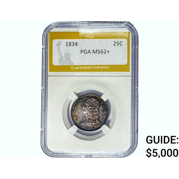 1834 Capped Bust Quarter PGA MS62+