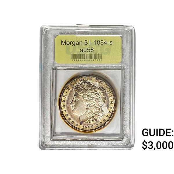 1884-S Morgan Silver Dollar USCG AU58