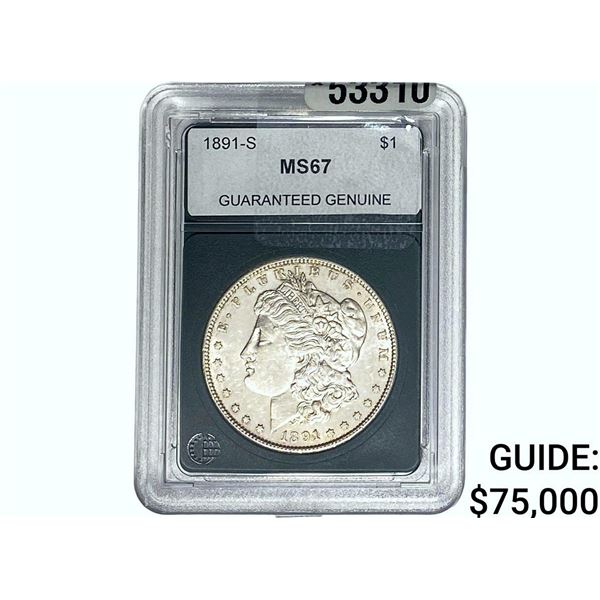 1891-S Morgan Silver Dollar GG MS67