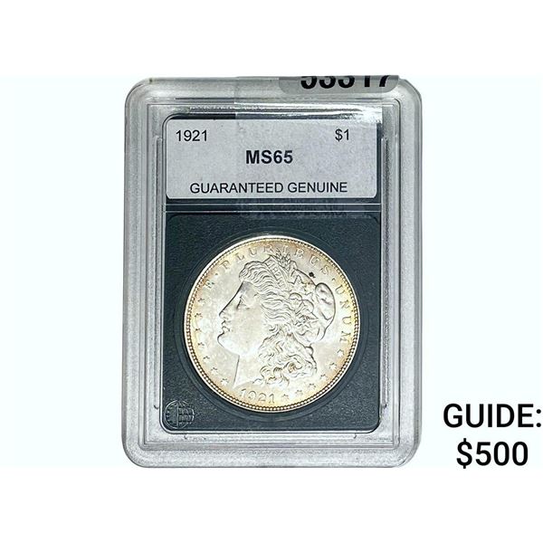 1921 Morgan Silver Dollar GG MS65