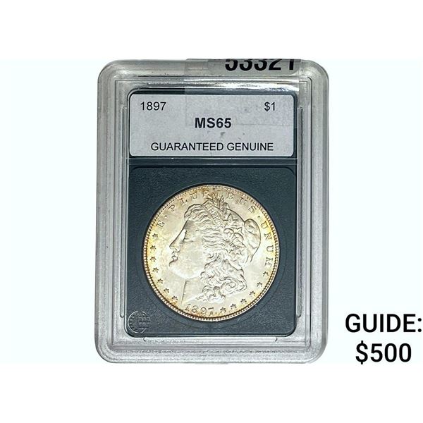 1897 Morgan Silver Dollar GG MS65