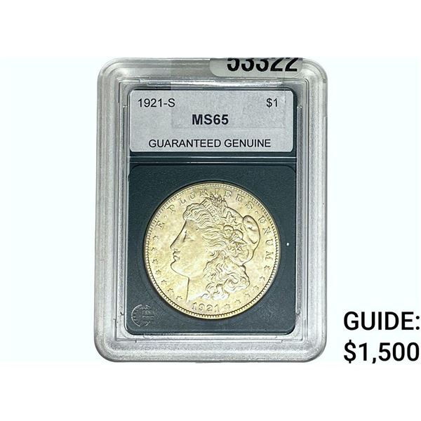 1921-S Morgan Silver Dollar GG MS65