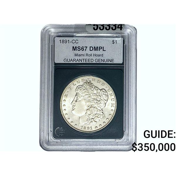1891-CC Morgan Silver Dollar GG MS67 DMPL