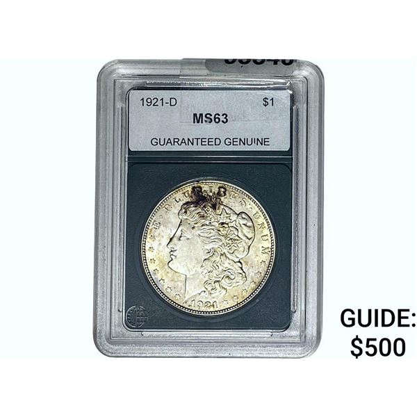 1921-D Morgan Silver Dollar GG MS63