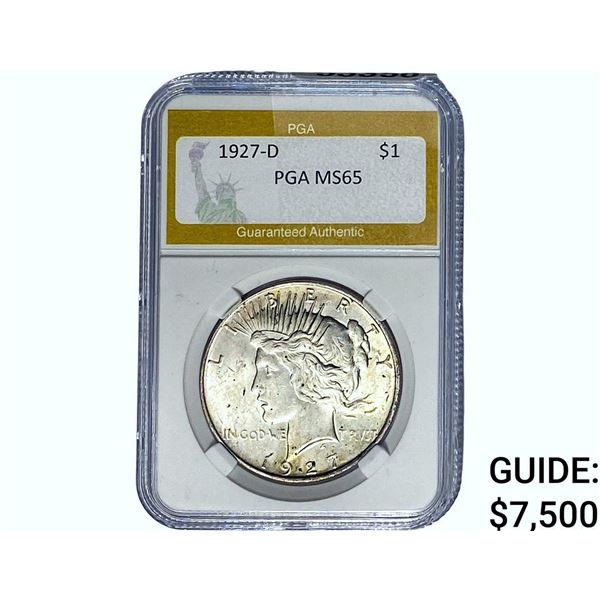 1927-D Silver Peace Dollar PGA MS65