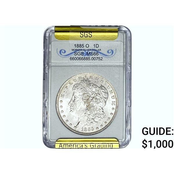 1885-O Morgan Silver Dollar SGS MS66