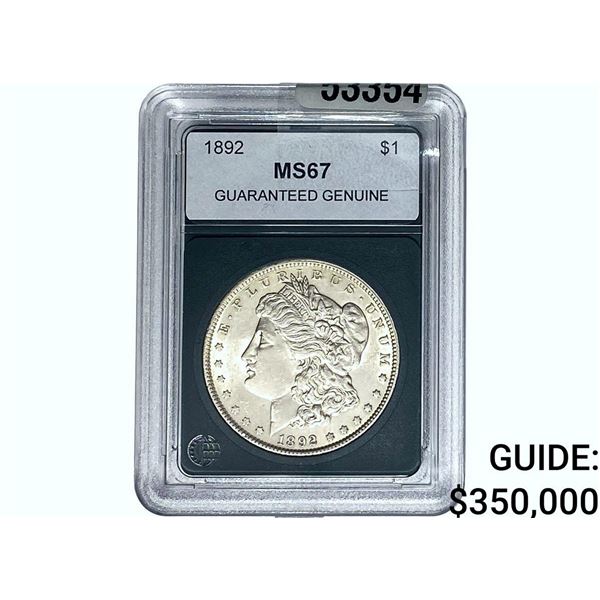 1892 Morgan Silver Dollar GG MS67