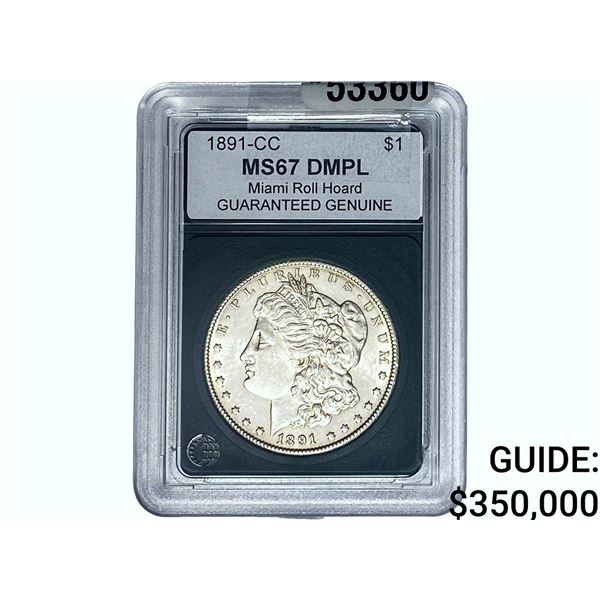 1891-CC Morgan Silver Dollar GG MS67 DMPL