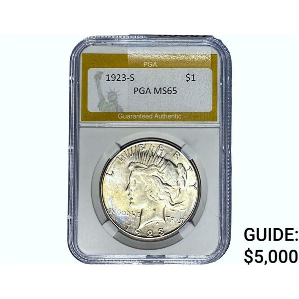1923-S Silver Peace Dollar PGA MS65
