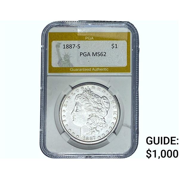 1887-S Morgan Silver Dollar PGA MS62
