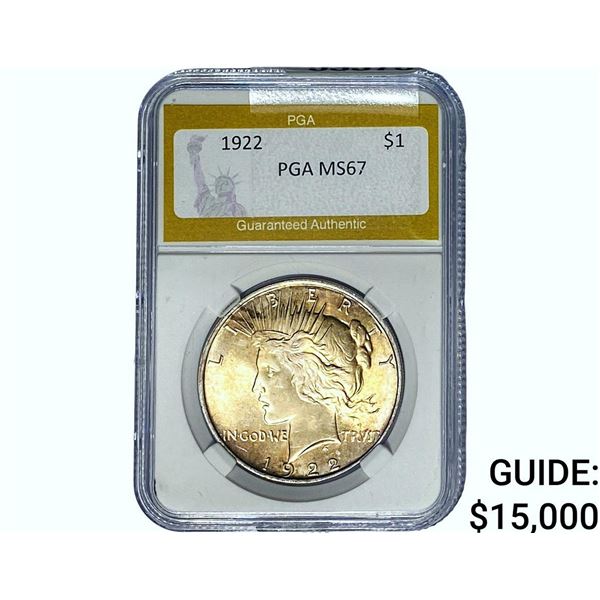 1922 Silver Peace Dollar PGA MS67